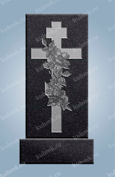 Памятник фрезерный “Крест с цветами”