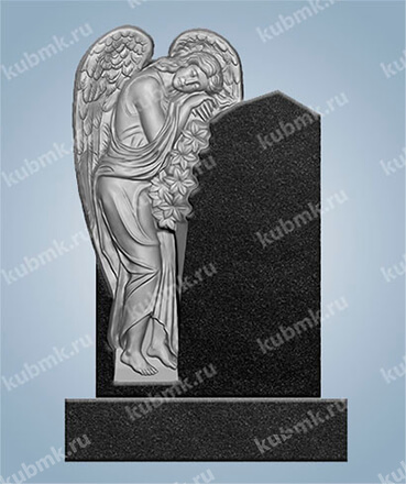 Памятник фрезерный “Скорбящий ангел с цветами”